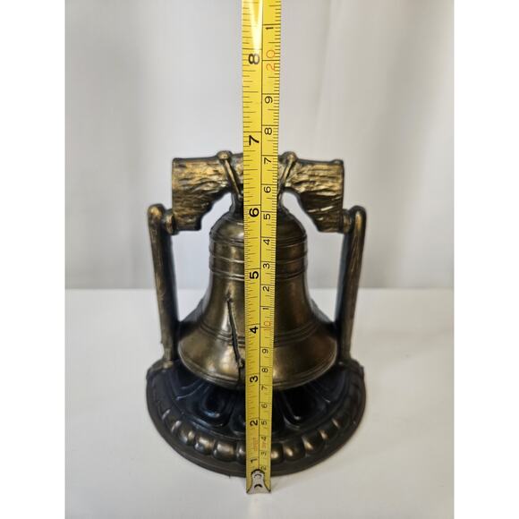 Vintage SCC 1974 Liberty Bell Bookends Brass 6" Tall Marked USA - Picture 11 of 12